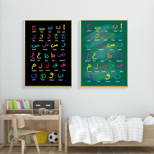 لوحة للحروف الأبجدية العربية، لغرفة الأطفال - Taamoul
